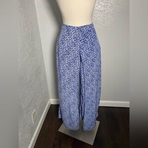 NIC+ZOE Blue and White Textured Pants
